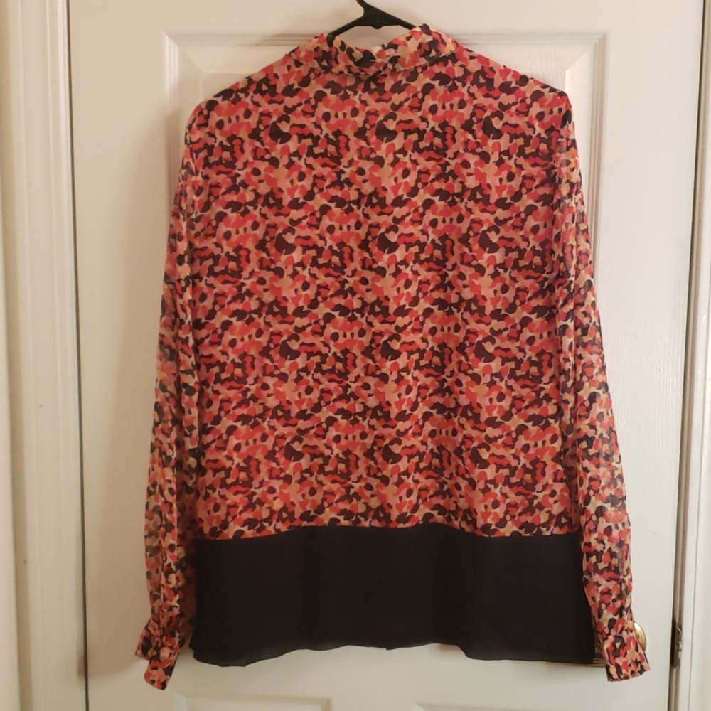 French Connection Orange Button Down Top Size 8 - image 4